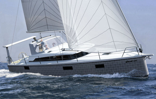 Ovni 400 sailboat under sail