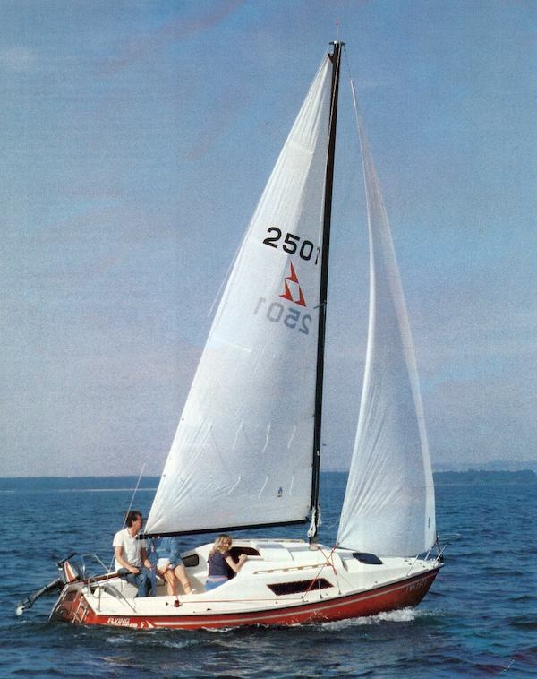 Flying cruiser f sailboat under sail