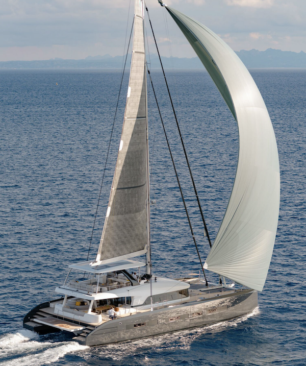 Lagoon seventy 7 sailboat under sail