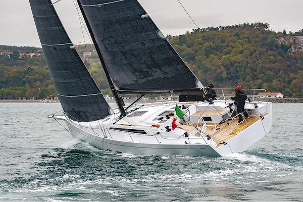 Grand soleil 48 race sailboat under sail