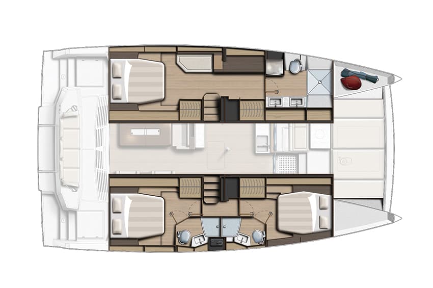 Bali 4.4 sailboat under sail