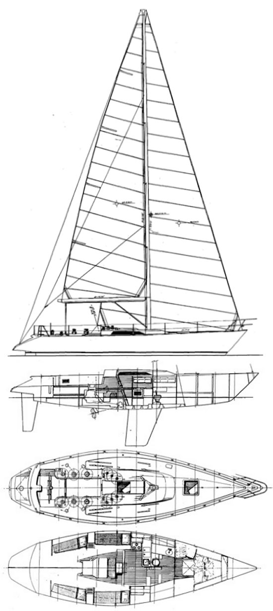 C&C 44 custom sailboat under sail