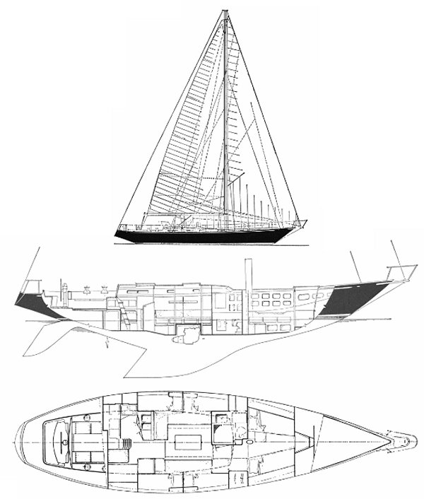 C&C 53 inferno sailboat under sail