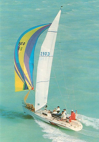 Carrera 290 sailboat under sail
