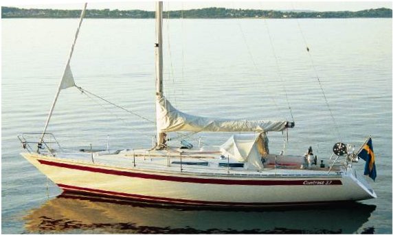 Contrast 36 sailboat under sail