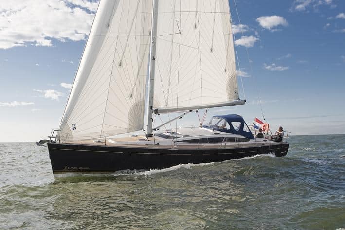 Delphia 47 sailboat under sail