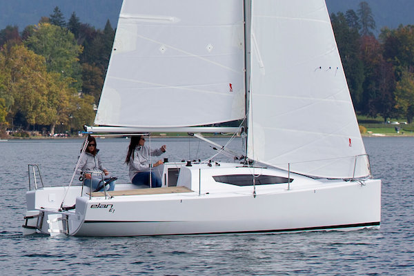 Elan e1 sailboat under sail