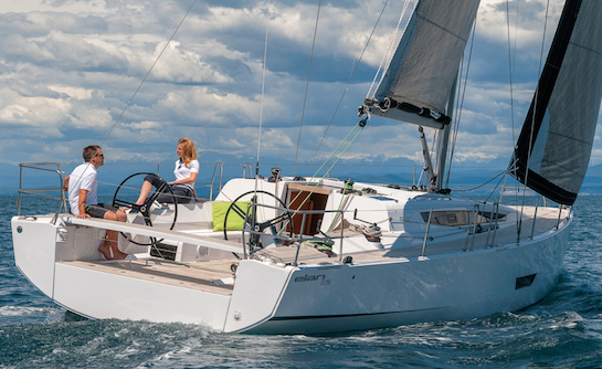 Elan e5 sailboat under sail