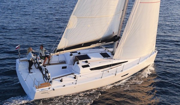 Elan e4 sailboat under sail