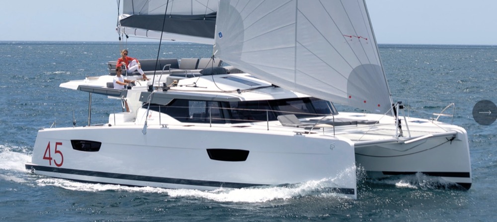 Elba 45 sailboat under sail