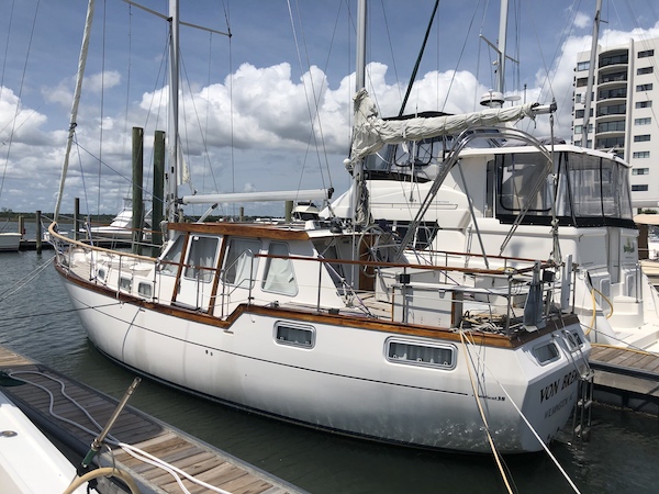 Nauticat 38 sailboat under sail