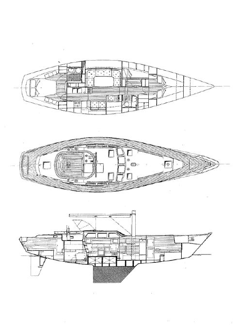 North wind 47 sailboat under sail