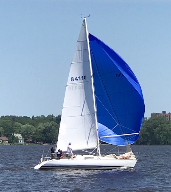 First class 10 Beneteau sailboat under sail