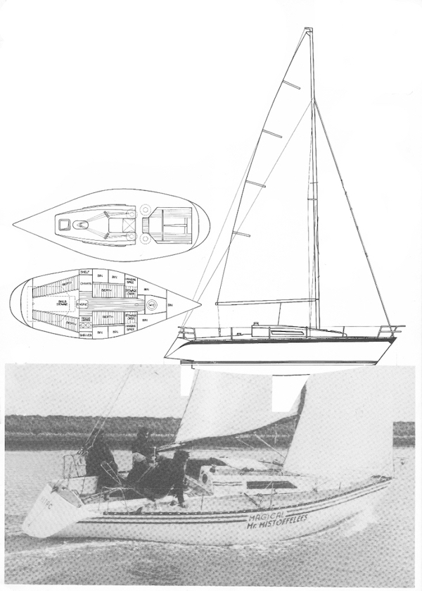 Hustler sj 27 sailboat under sail