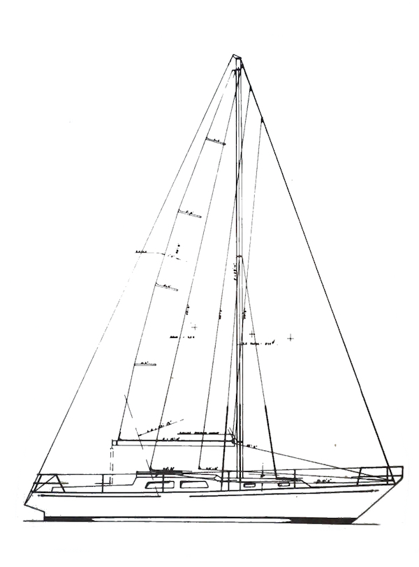 Pacific 38 sailboat under sail