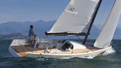 B42 brenta sailboat under sail