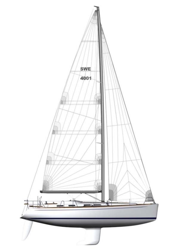 Sweden yachts 40 sailboat under sail
