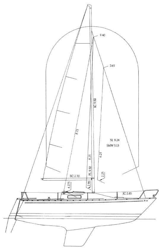 Albin 78 sailboat under sail