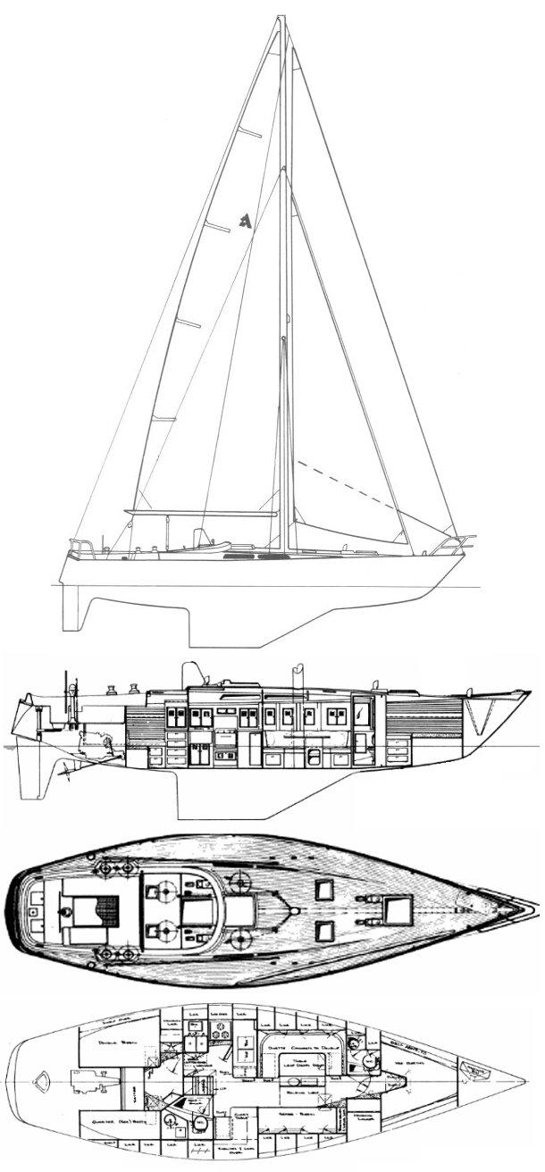 Nimbus 42 albin sailboat under sail
