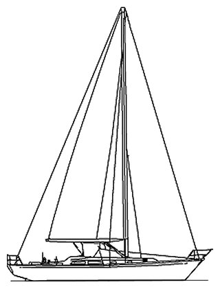 Alden 45 sailboat under sail