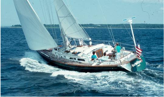 Alden 52 sailboat under sail