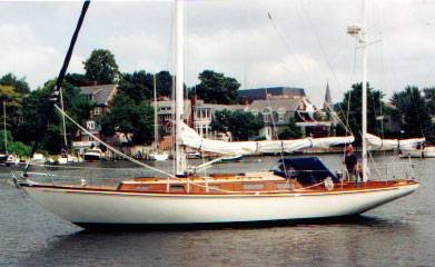 Caravelle 42 alden sailboat under sail