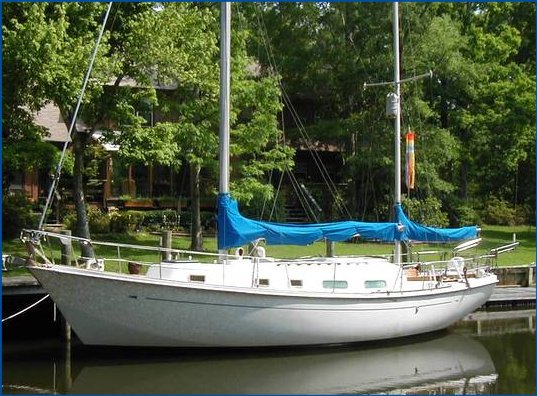 Princess 36 allied sailboat under sail