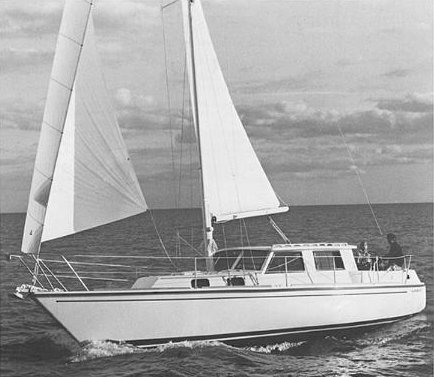 Allmand 35 pilot house sailboat under sail