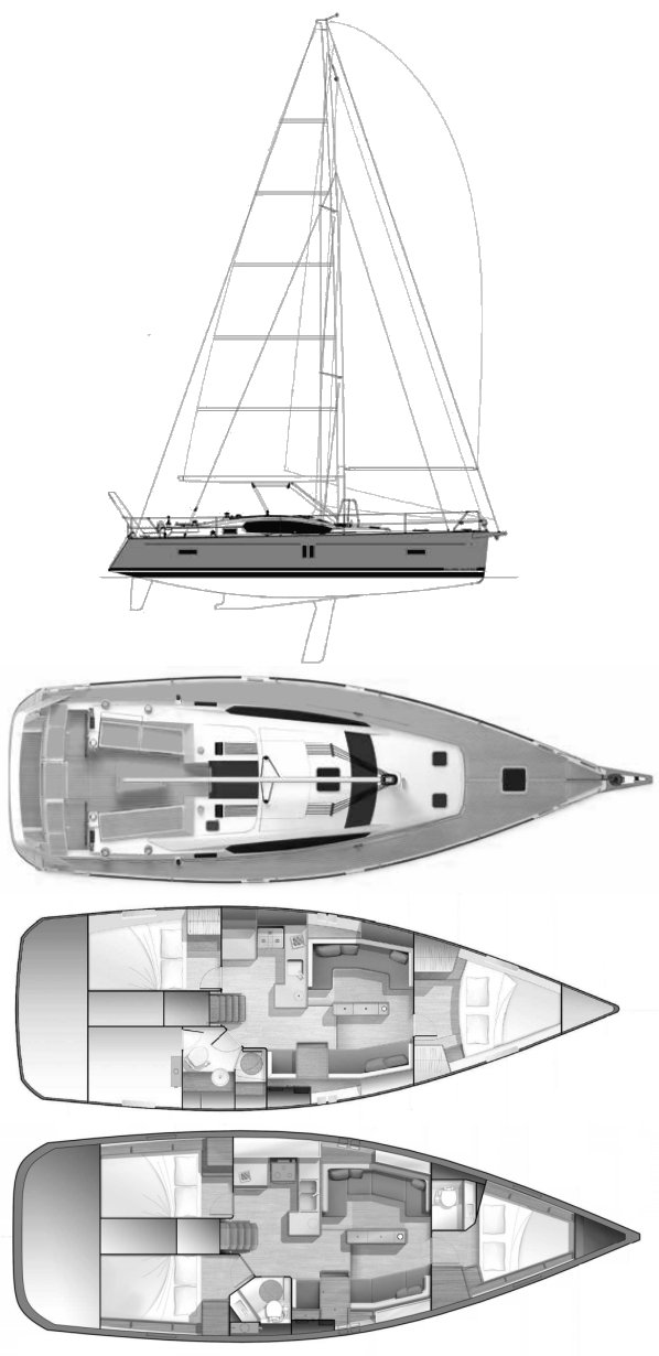 Allures 39.9 sailboat under sail
