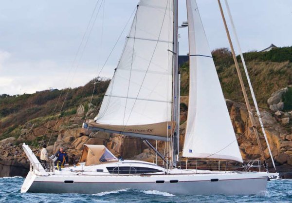 Allures 45 sailboat under sail