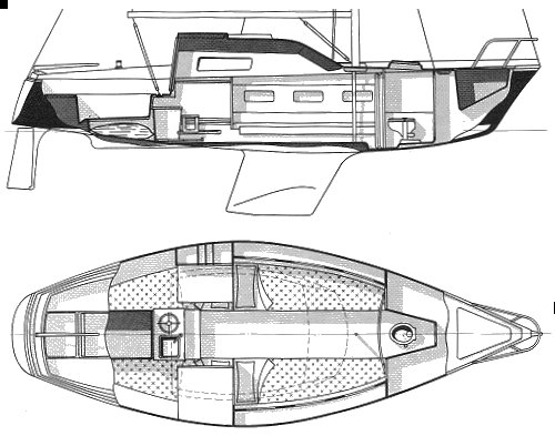 Aloa 23 sailboat under sail