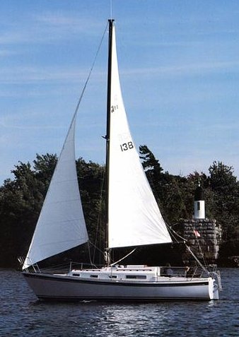 Aloha 28 sailboat under sail