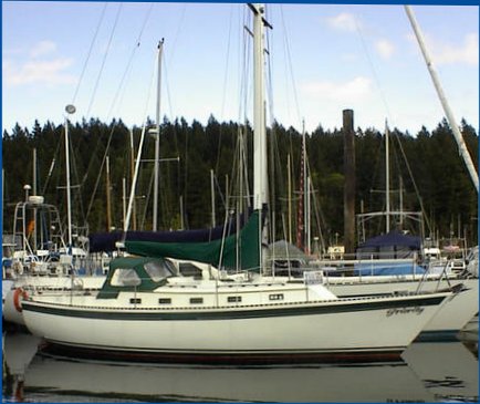 Aloha 34 sailboat under sail