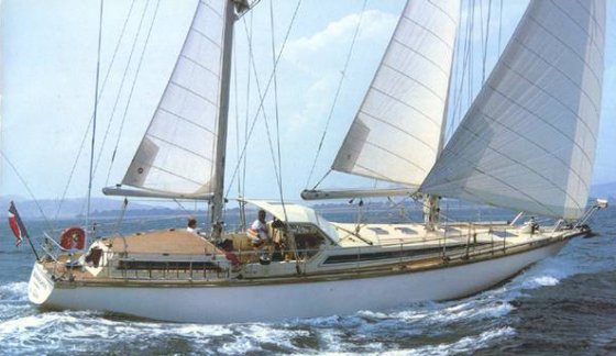 Mango 52 amel sailboat under sail