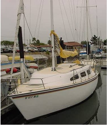 American 30 sailboat under sail