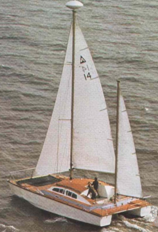 Apache 41 sailboat under sail