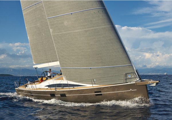 Azuree 46 sailboat under sail