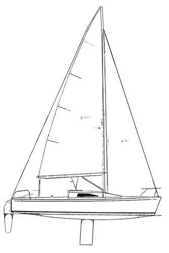 B 25 beiley sailboat under sail