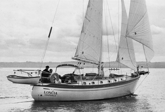 Baba 40 sailboat under sail