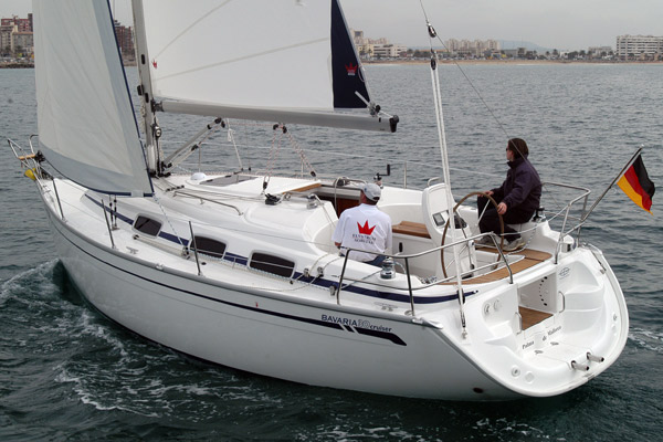 Bavaria cruiser 30 sailboat under sail