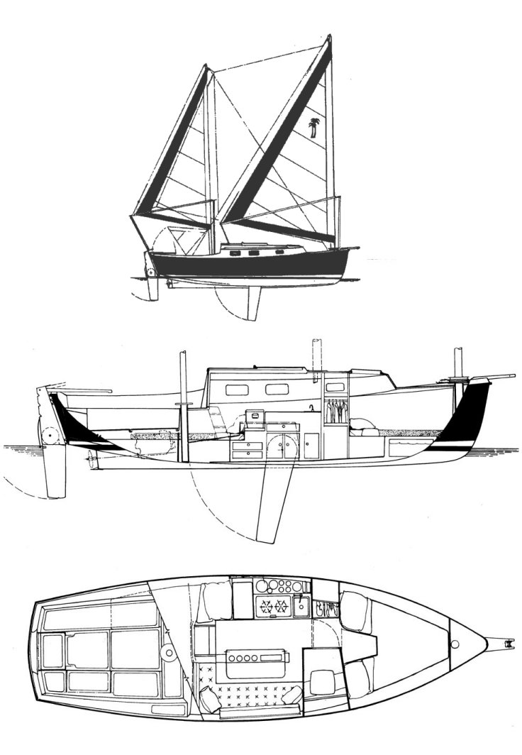 Beachcomber 25 sailboat under sail