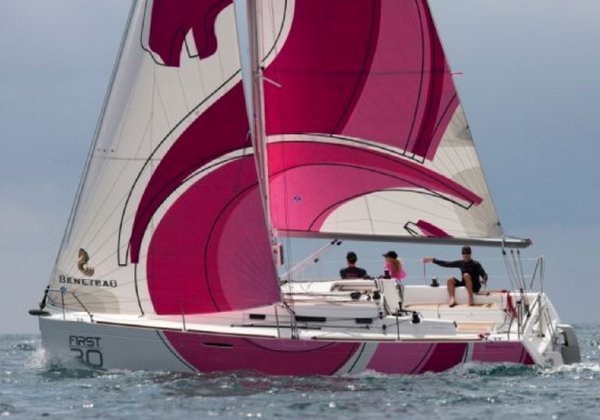 First 30 Beneteau Juan K sailboat under sail