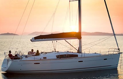 Beneteau 43 sailboat under sail