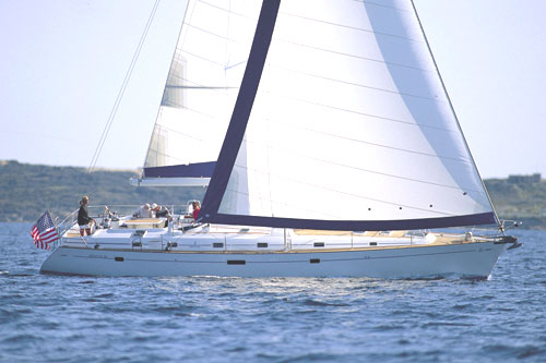Beneteau 50 sailboat under sail