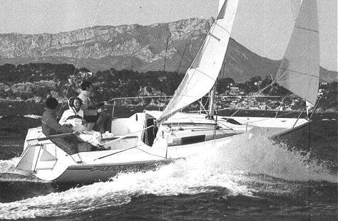 First class 7 Beneteau sailboat under sail