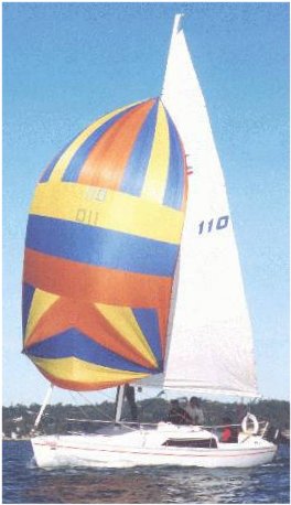 Bombardier 76 sailboat under sail