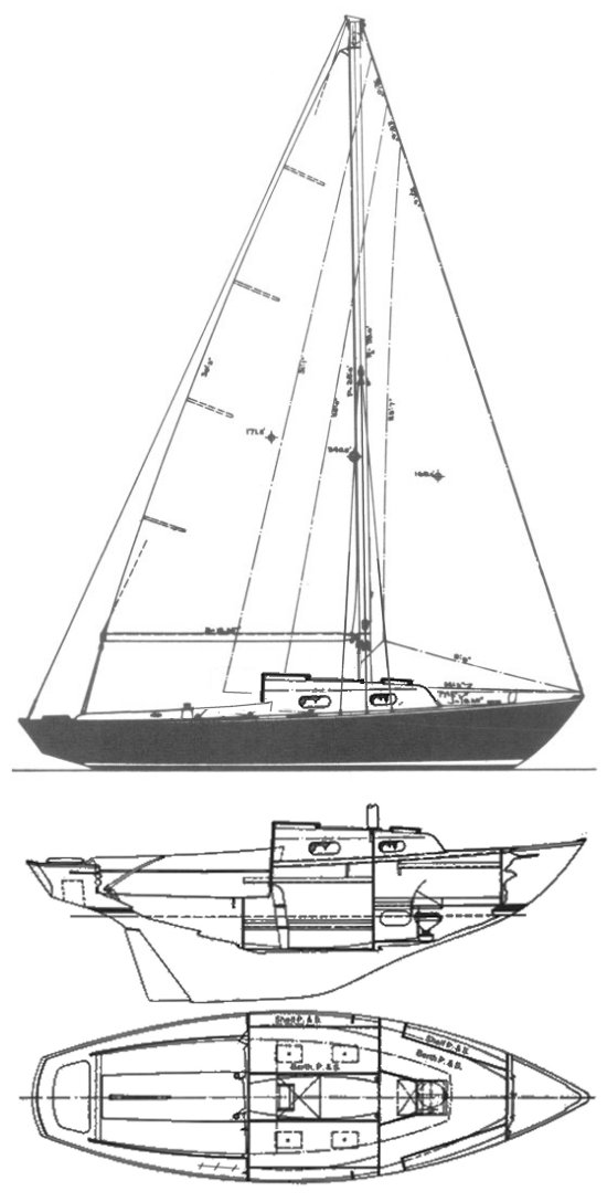 Bristol 27 weekender sailboat under sail