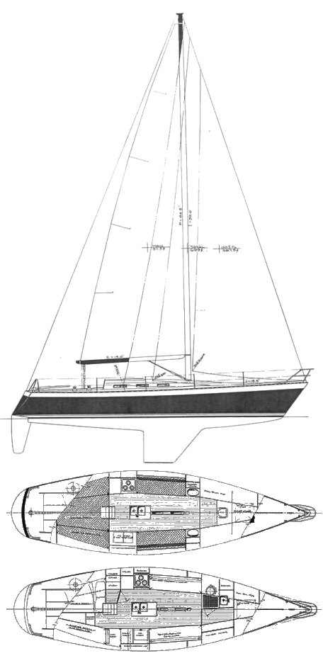 Burns 40 sailboat under sail