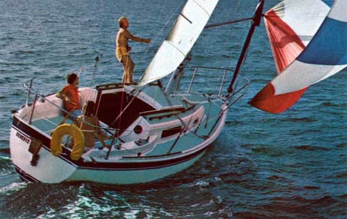 Cal 2 25 sailboat under sail