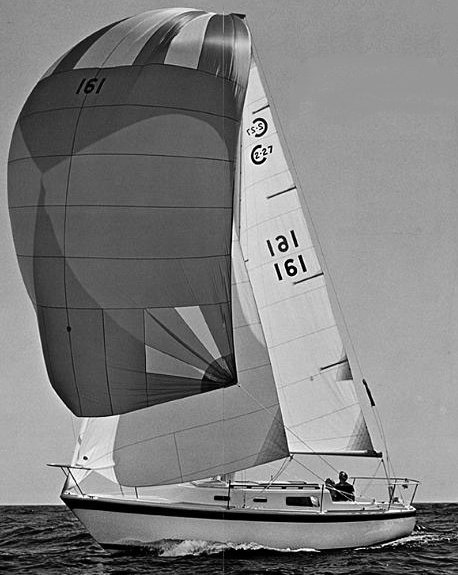 Cal 2 27 sailboat under sail